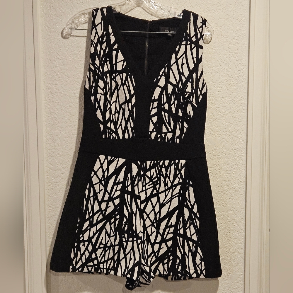 Adelyn Rae Black And White Romper